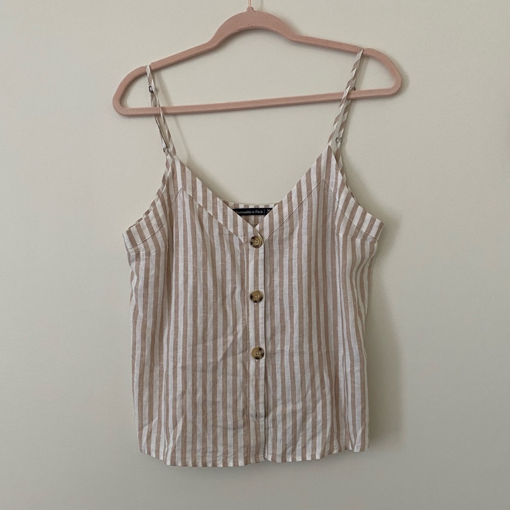 Abercrombie Button front linen tank